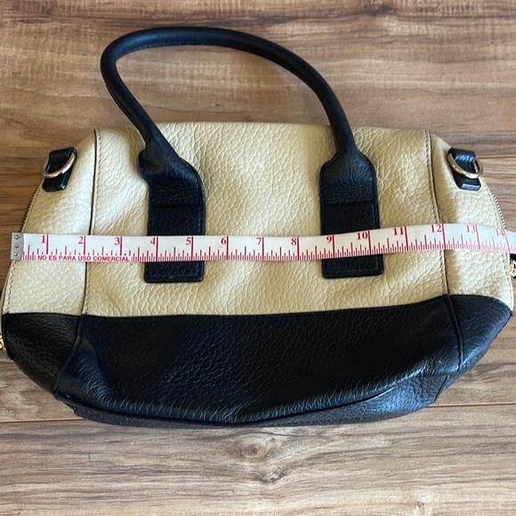 Pre-owned KATE SPADE Southport Avenue Alessa Cream Black Pebbled leather Medium - Picture 11 of 13